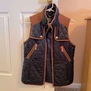 Womens quilted and suede vest